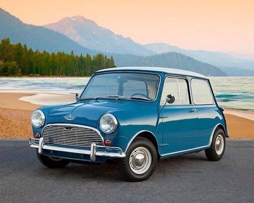 Image of a classic Original Mini Cooper, showcasing its iconic design and compact size.